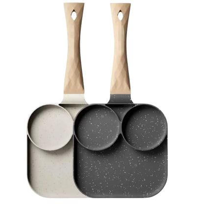 Frigideira Antiaderente Com 3 ou 4 Divisórias Fritar Ovo Bacon Carne Frango Lanche Multiuso