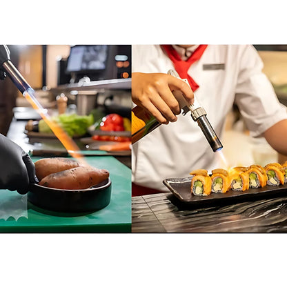 maçarico profissional regulável para culinária gourmet e confeitaria.