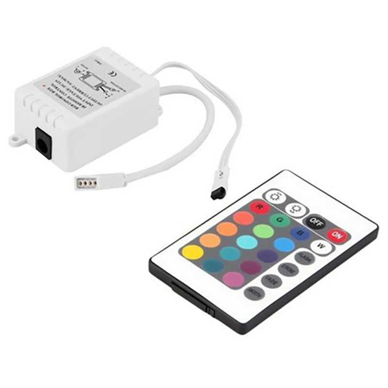 Fita de LED RGB 5050 em rolo de 5m com 300 LEDs, IP65 + Controlador + Fonte de alimentação